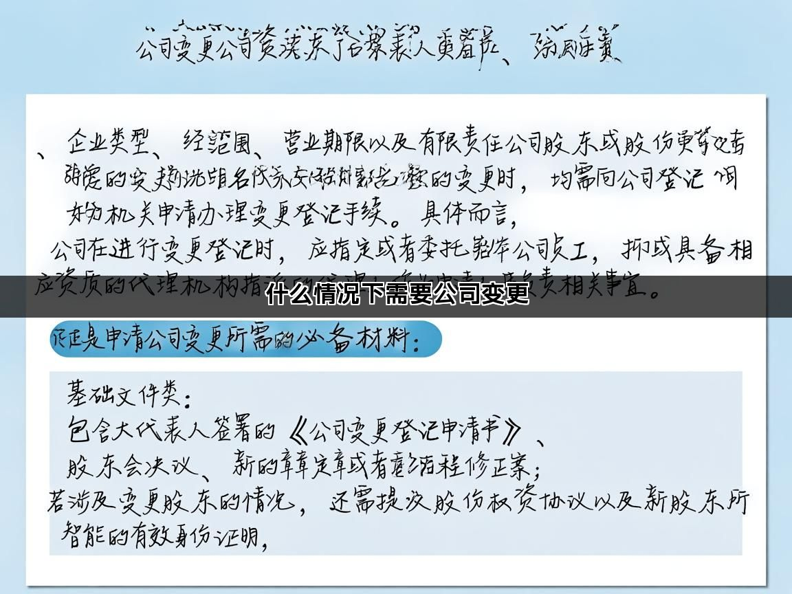 什么情况下需要公司变更