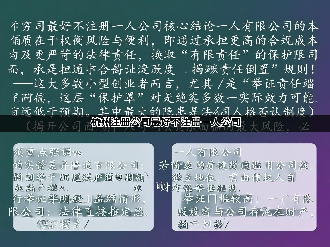 杭州注册公司最好不注册一人公司(图1)
